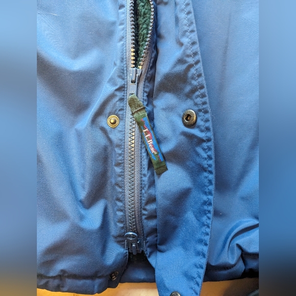Vintage LL Bean Sherpa Lined Jacket Men's L Tall Blue OCQ34 - Picture 7 of 8